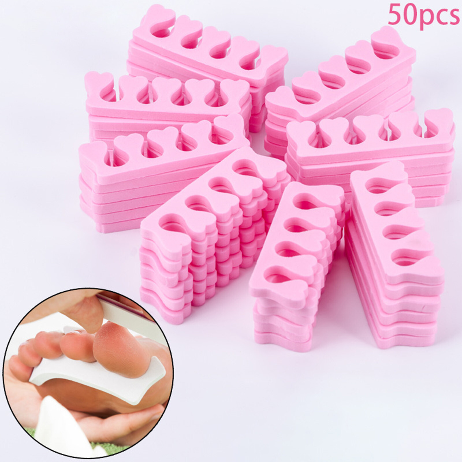 50PCS Soft Sponge Finger Toe Separator Divider Spacer EVA Foam Nail Art R5H6