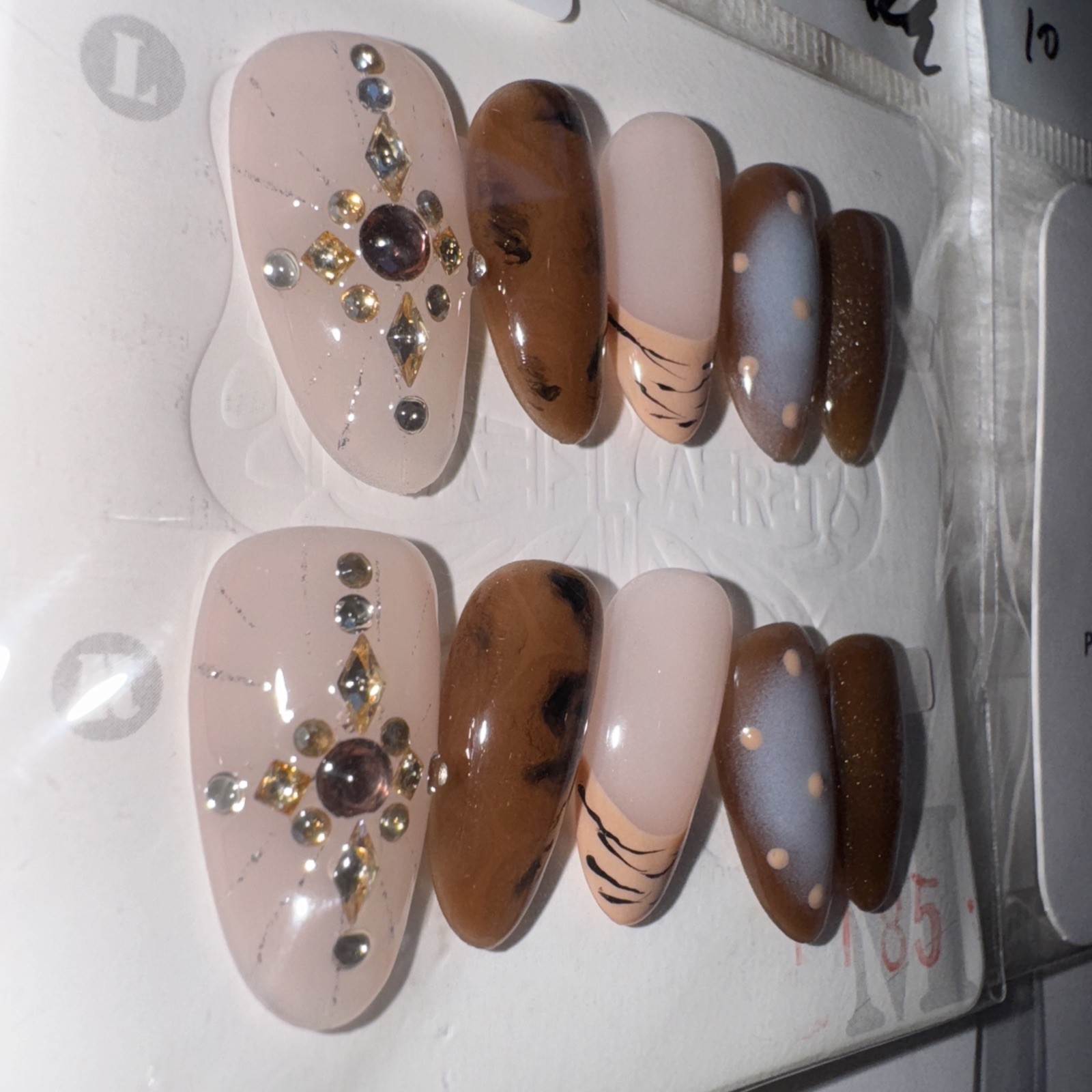 4 Packs Of 10pcs Almond Press On nails | 3D Unique Designs| Size M | Reusable 11