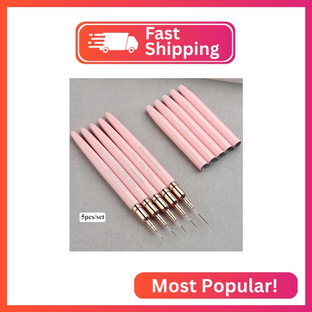 Fcozpjk Nail Art Liner Brushes, 5Pcs Nail Art Liner Brush Set, Nail Gel Polish P