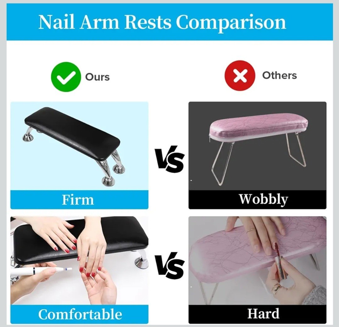 Nail Technology Big Arm Rest Pad Leather Manicure Hand Rest 100% Leather Pink