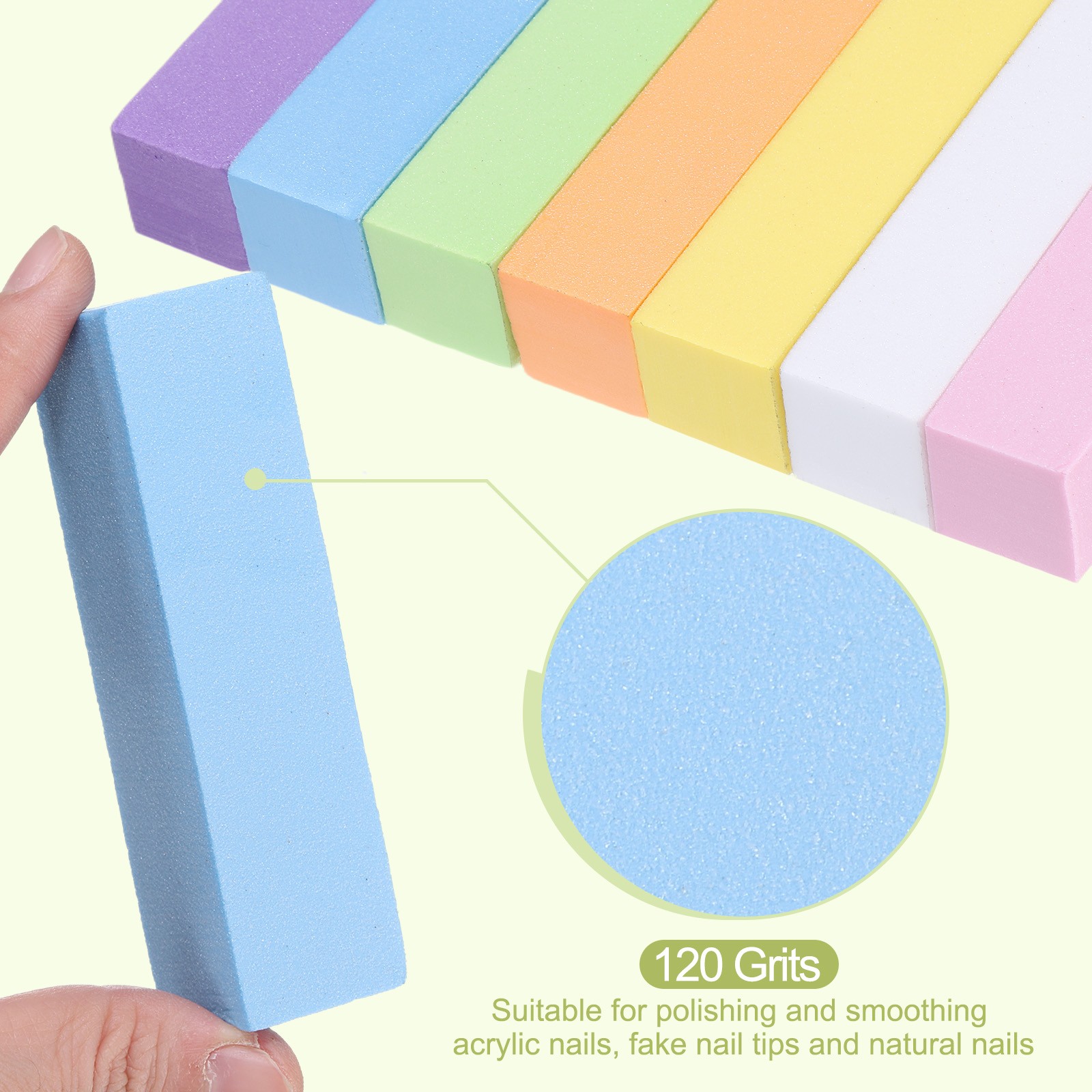 20pcs Nail Buffer Block 120 Grit Nail File for Nail Buffing, Mix Four Colors