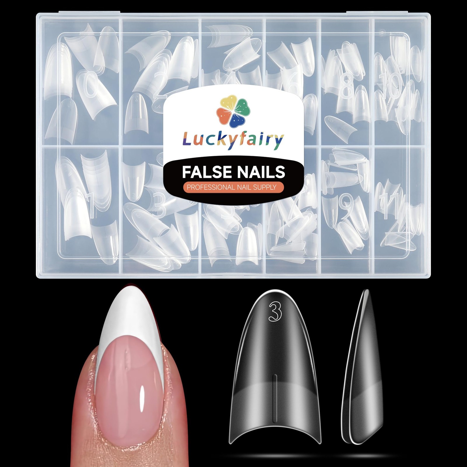 Almond Nail Tips Half Cover: 240pcs Medium Nail Tips Almond Shape Full Matte …