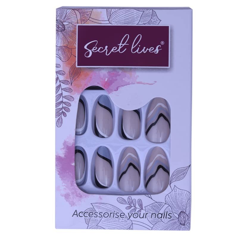 Secret Lives Premium Press on Nails Reusable Artifical Designer Fake Nails Exten