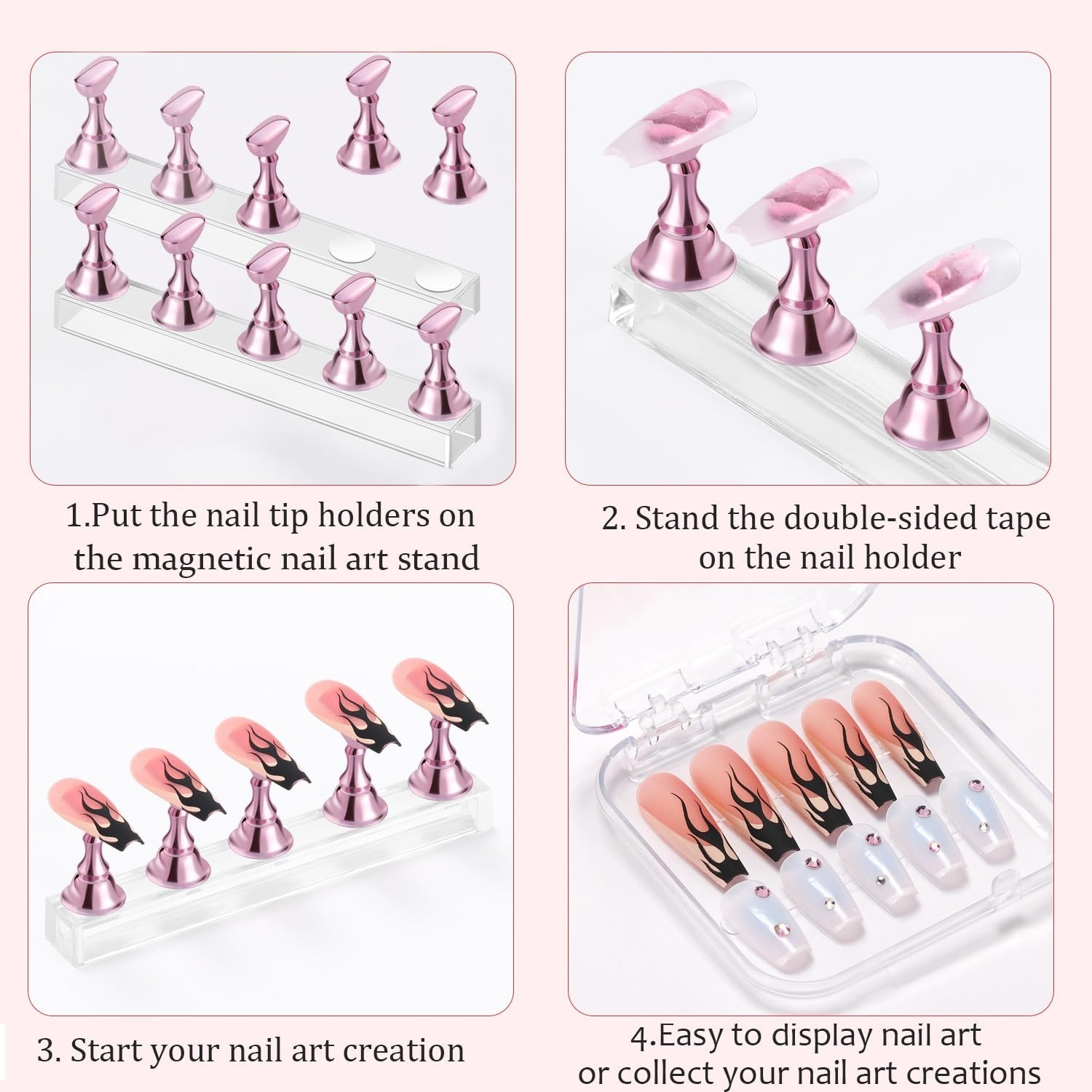 Nail Stand Acrylic Nail Art Display Stand Practice Nail Holder for Painting N…