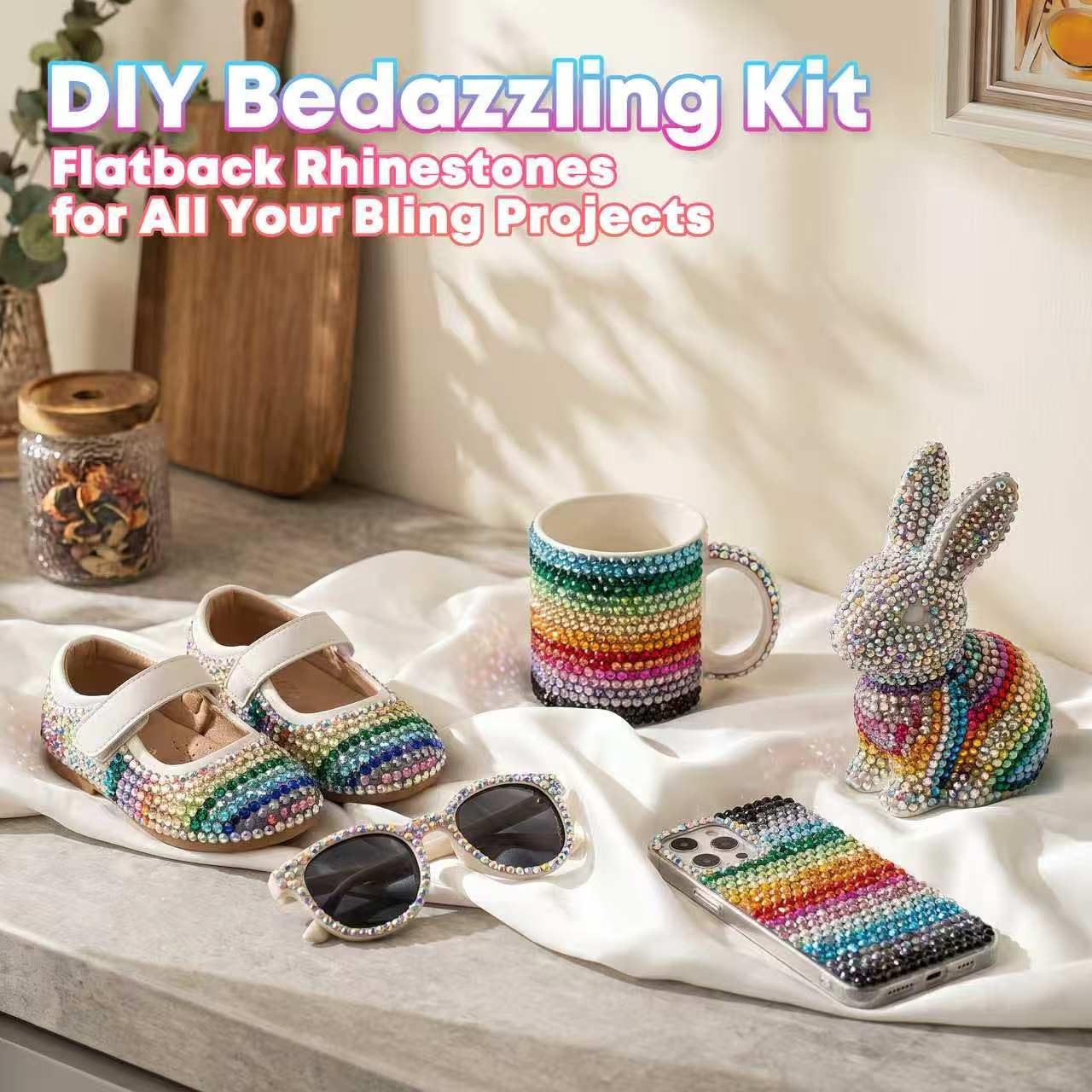 Bedazzling Kit, 40000Pcs 40 Colors 3mm Jelly Resin Flatback Rhinestones with …