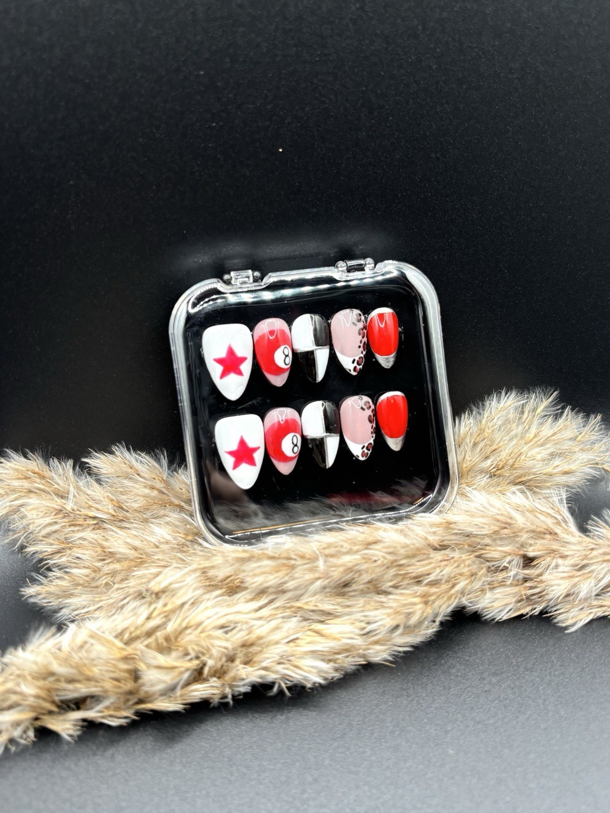 Lucky 8 Ball | Handmade Western Press-On Nails | Short Almond | Custom Sizing