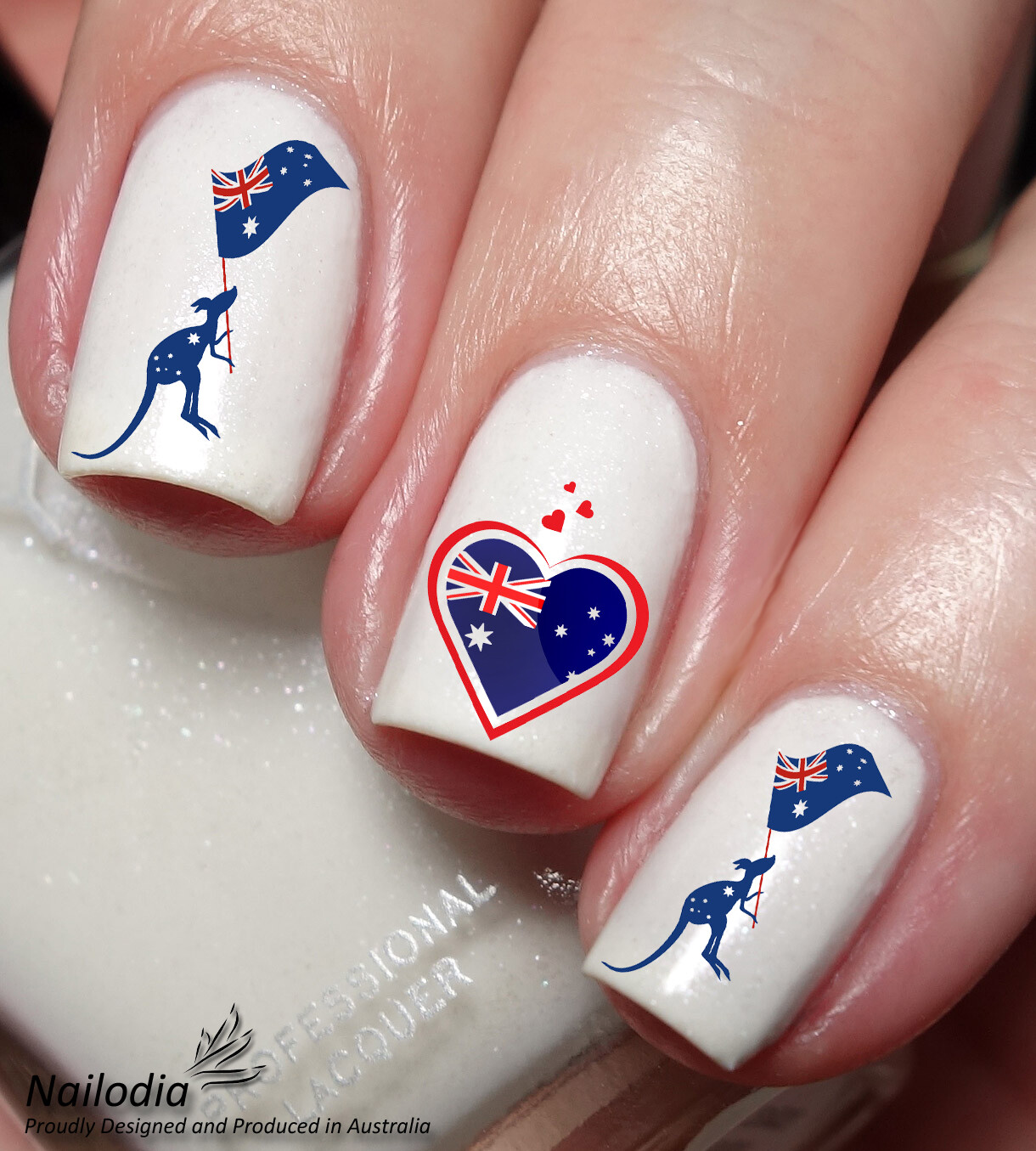 I Love Australia Nail Art Decal Sticker Water Transfer Slider – Aussie Theme