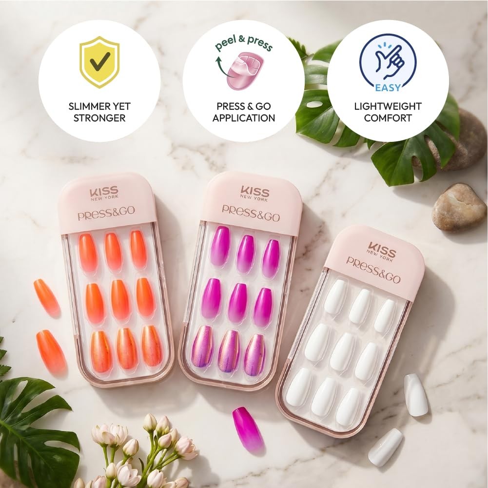 NEW YORK Press&Go Press-On Manicure Fake Nails, Gradient French Tip & Matte C…