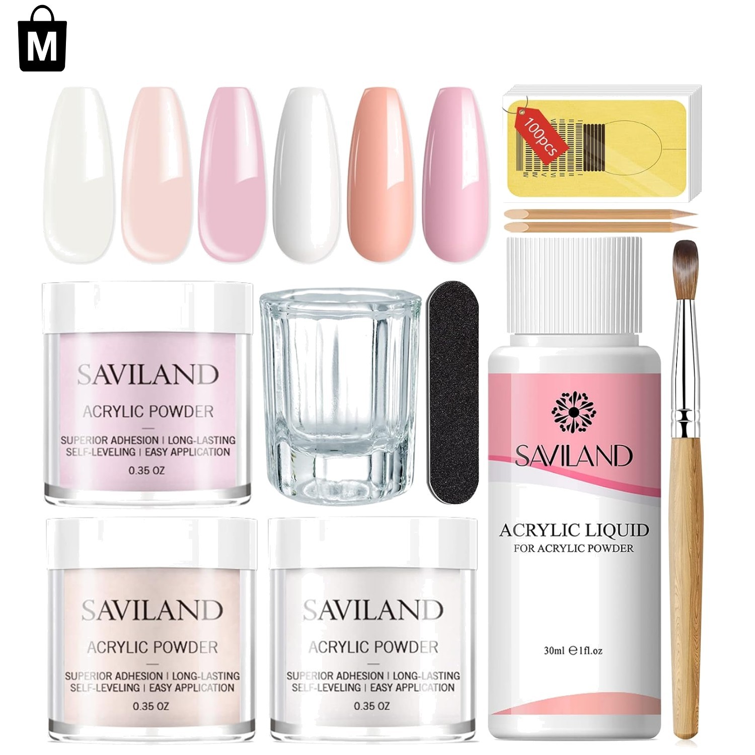 Saviland Acrylic Powder & Liquid Nail Art Kit – Non-Toxic & Easy to Apply