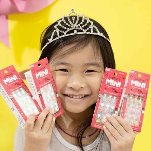 KISS imPRESS Mini Press-On Nails Manicure for Kids, Spring Song, 20 Fake Nails