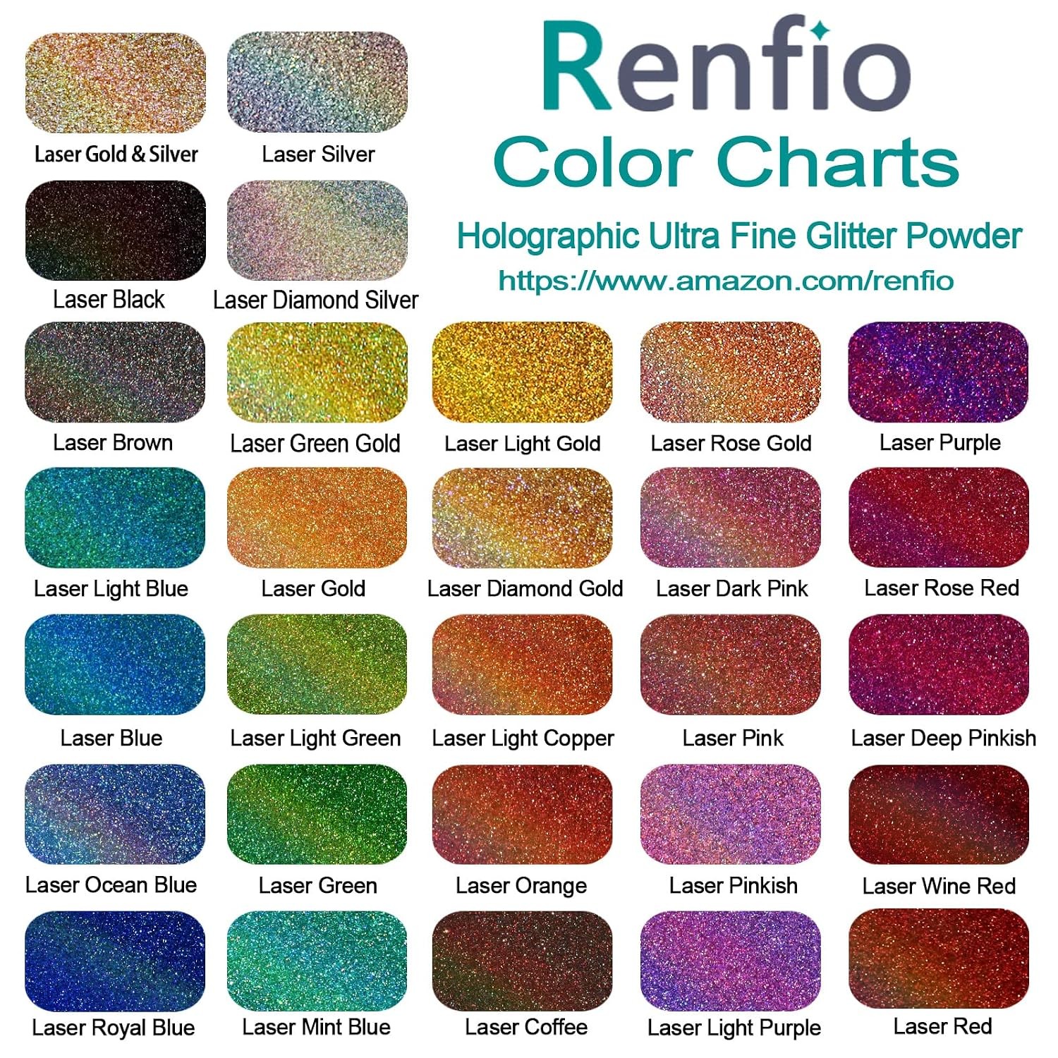 Holographic Ultra Fine Metallic Resin Glitter Powder Fine Glitter Makeup Nail