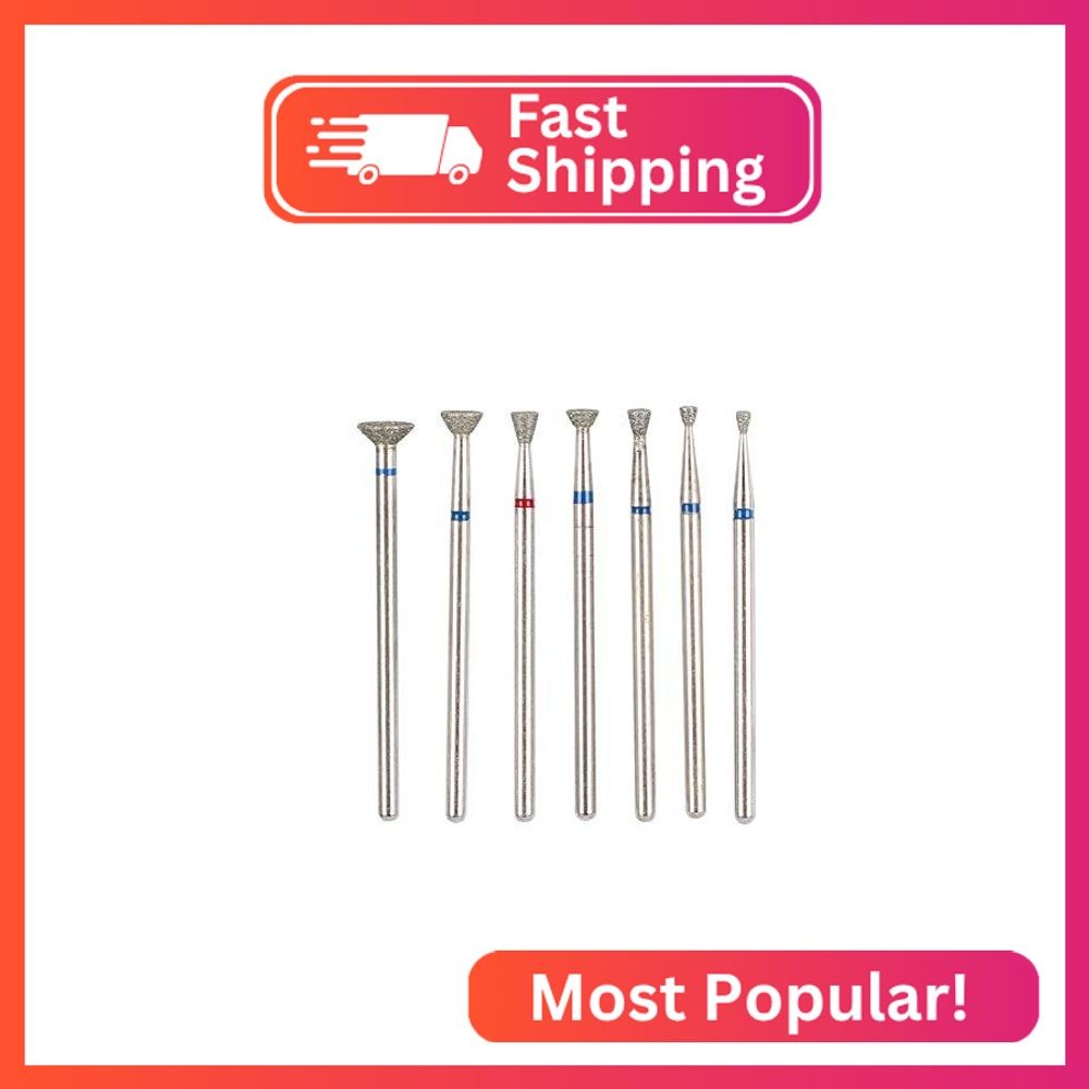 Nail Art Manicure Drill Bits Set, 7Pcs Nail Grinding Head Drill Bits, Electric M