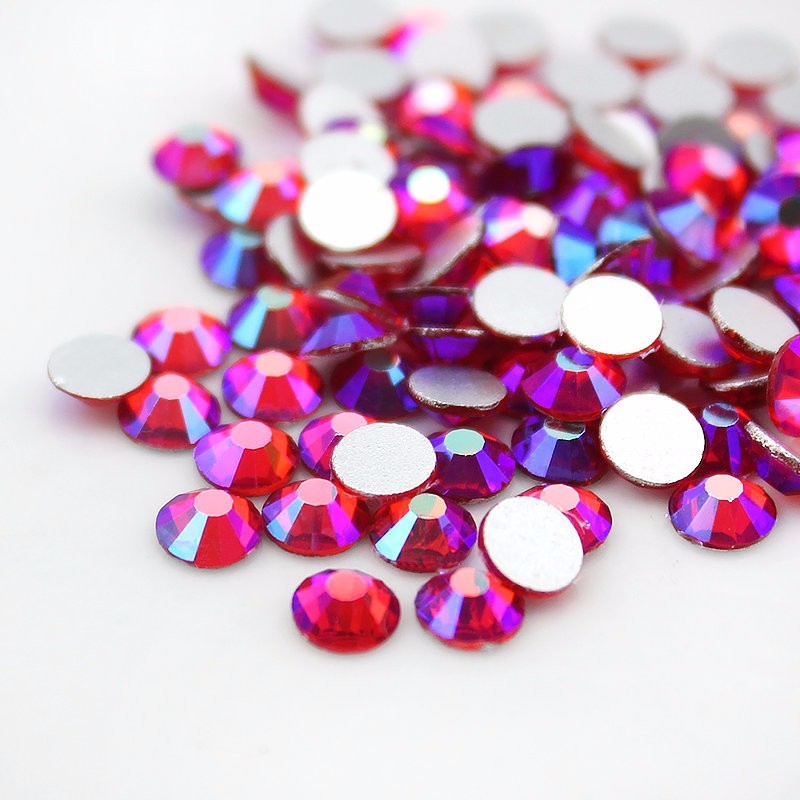 1440pcs Lt. Siam AB Nail Art Rhinestones Glitter Gems 3D Tips DIY Decoration