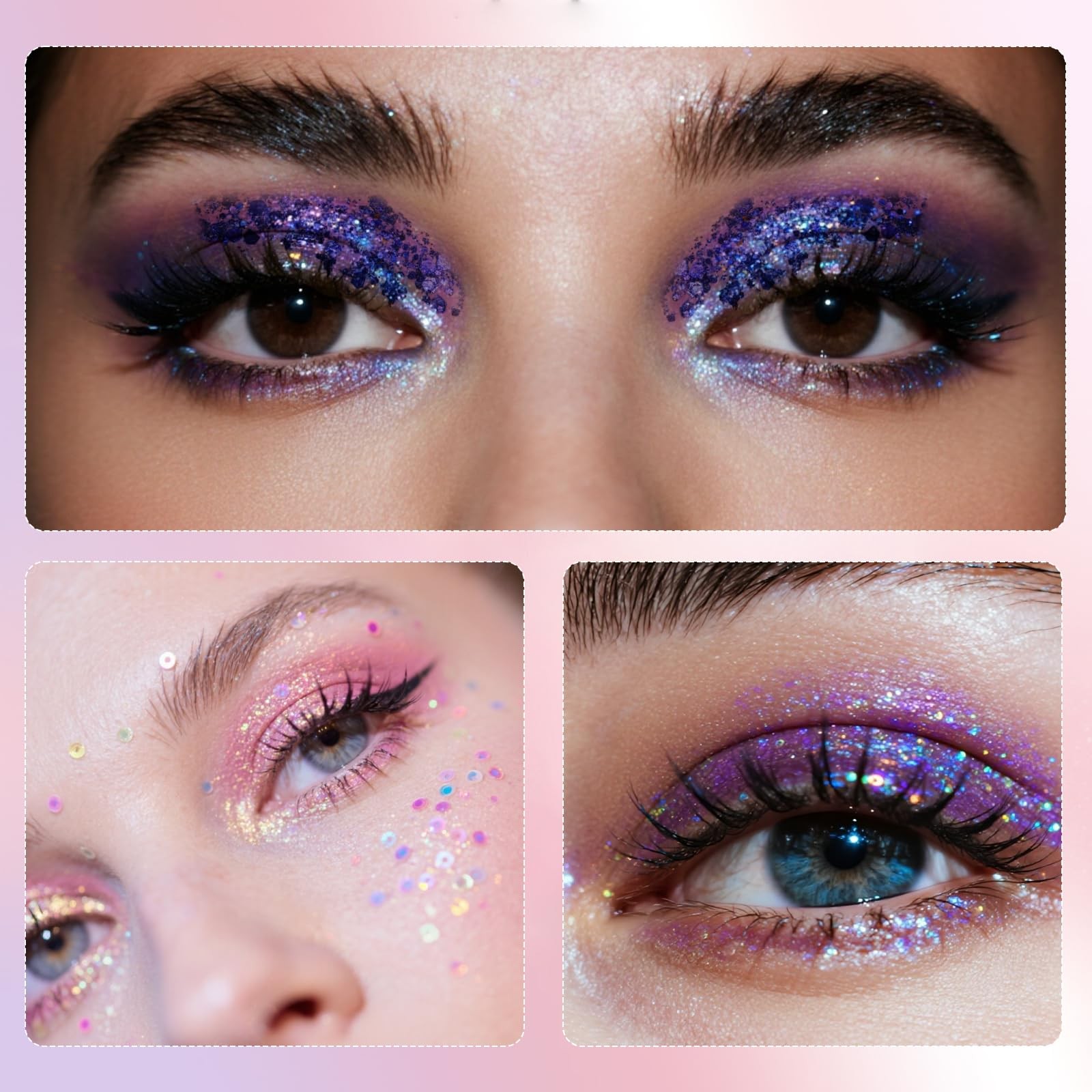 Body Face Glitter 12 Colors Chunky Gel Holographic Women Carnival Party