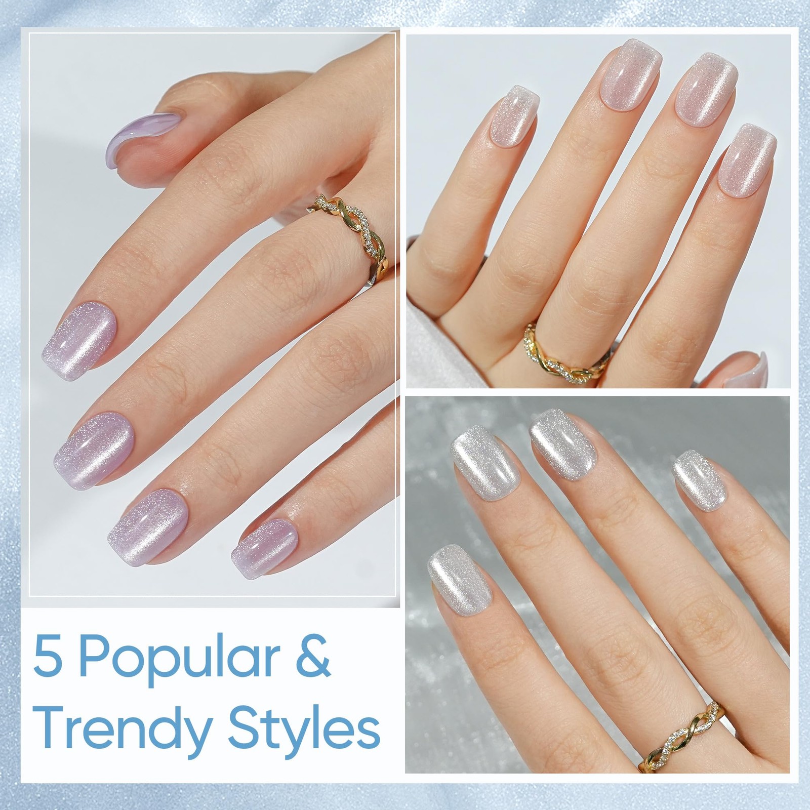 Press on Nails Short 5 Styles, Jofay Fashion 160Pcs Short, A4-Island