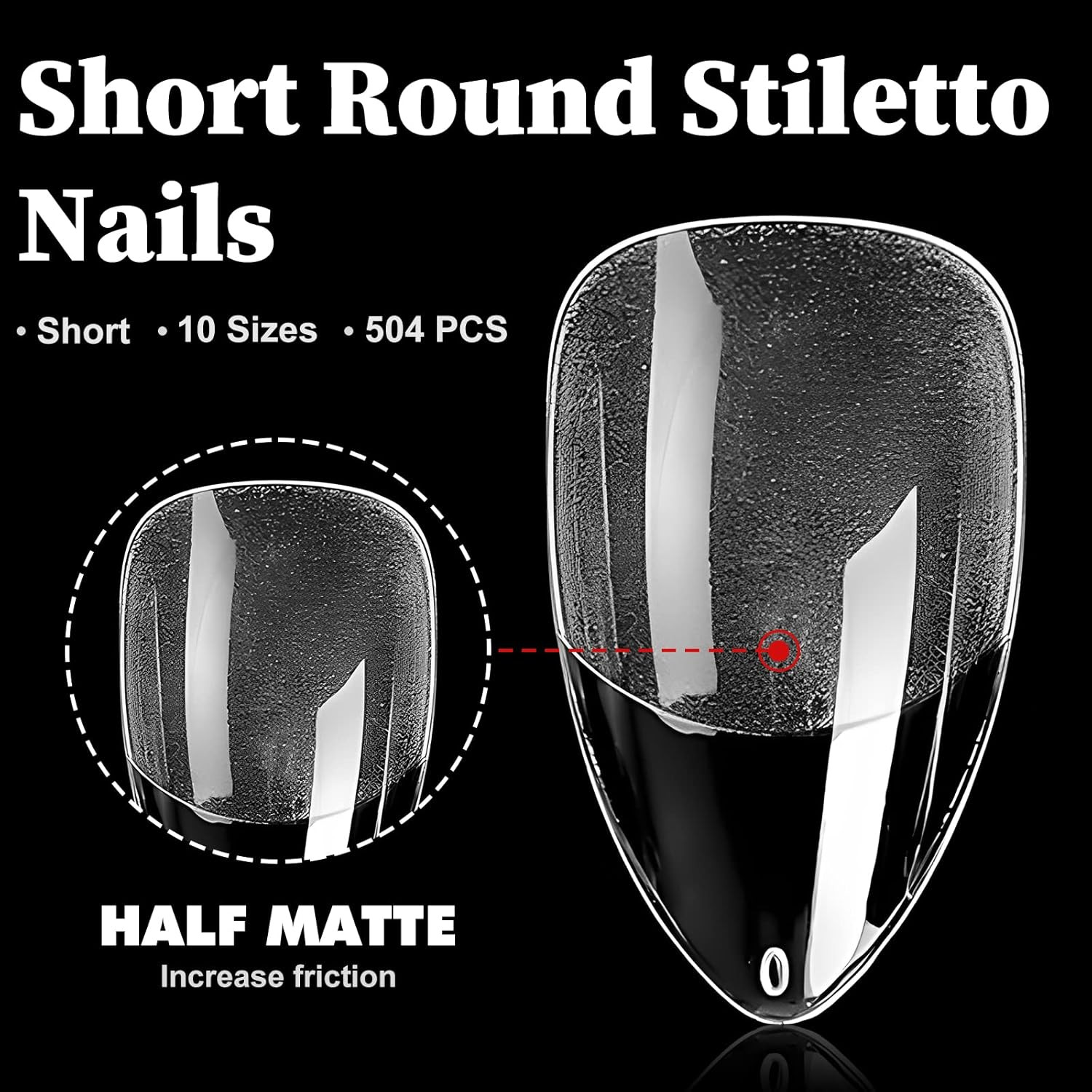 Loveourhome 600Pc Short Almond Gel Nail Tips Full Cover Clear Fake Nails XS Stil
