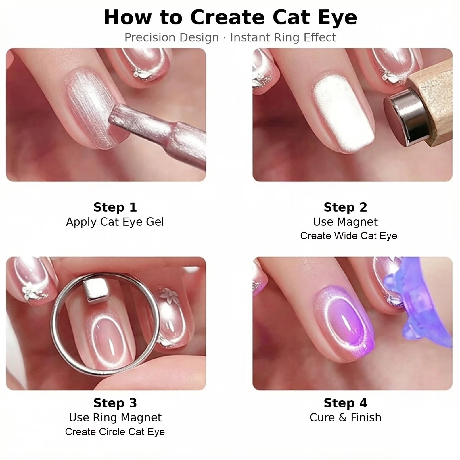 French Nail Art Magnet Double Head 3D Cat Eye Magnetic Manicure Tool