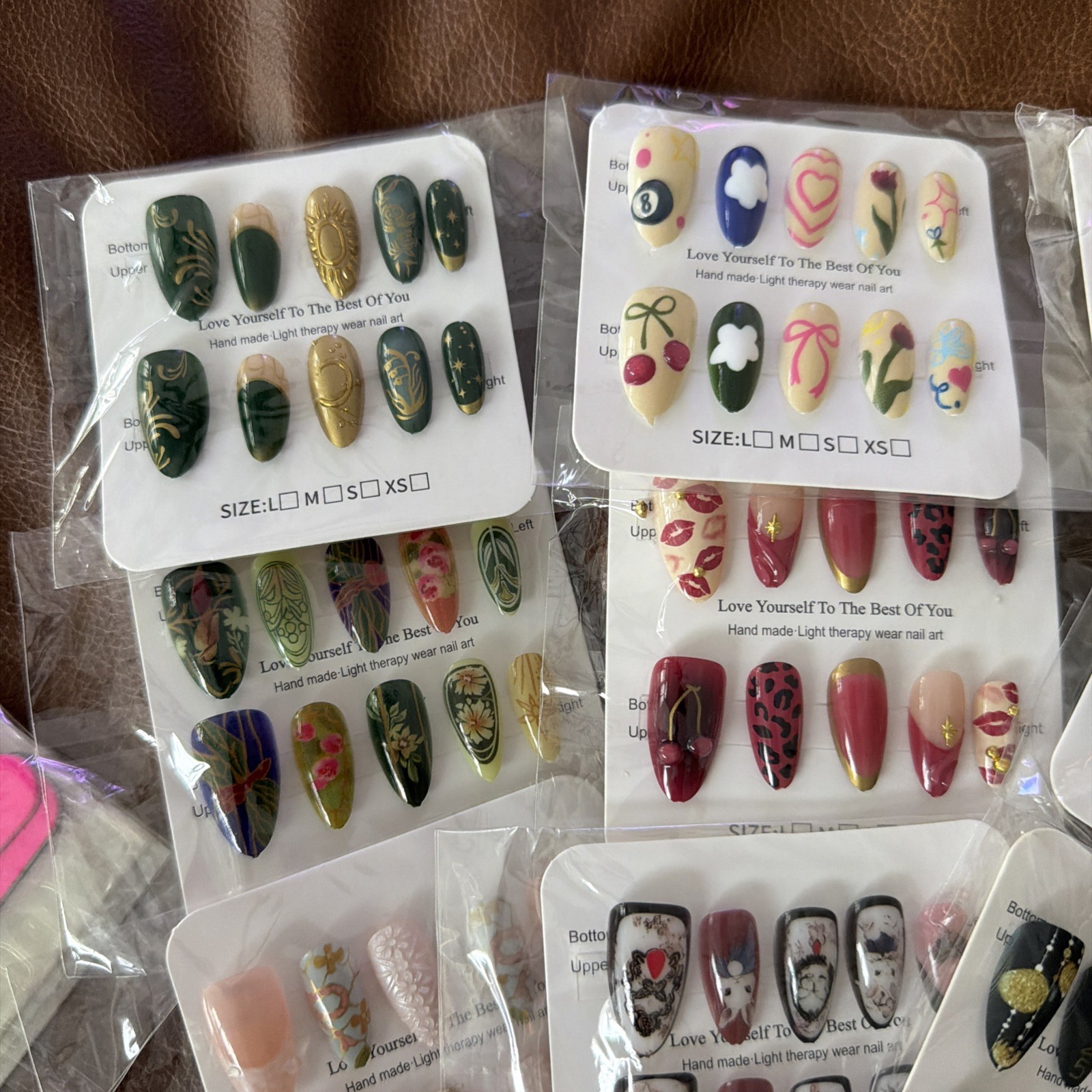 Handmade Press-On Nails Salon Reusable 16 Sets Of 10-Piece Nail Art Bulk Various