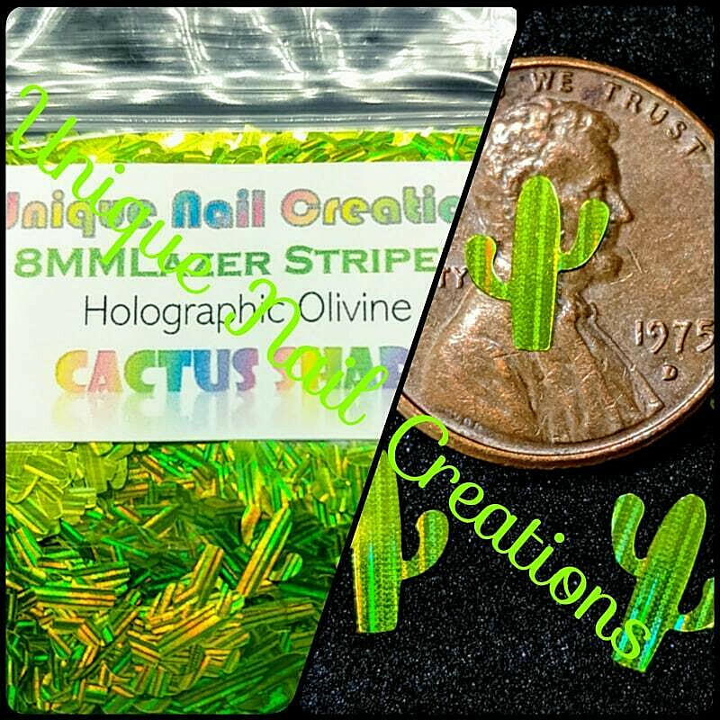 CACTUS SHAPE GLITTER /Lazer Holographic~Nail•Acrylic•Gel•Body Art•Face•Festival
