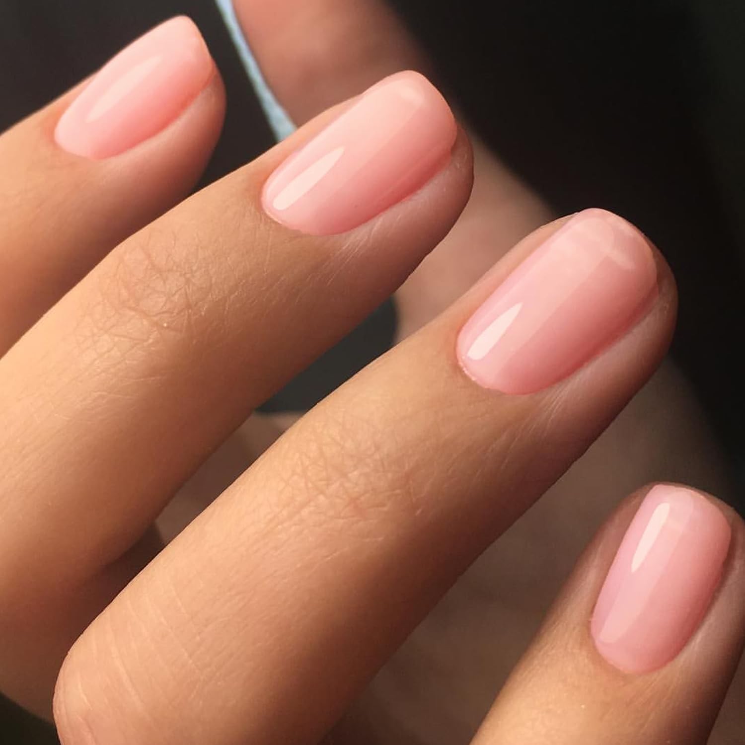 GLAMERMAID Nude Pink Press on Nails Short, 24 Count (Pack of 1), Aurora