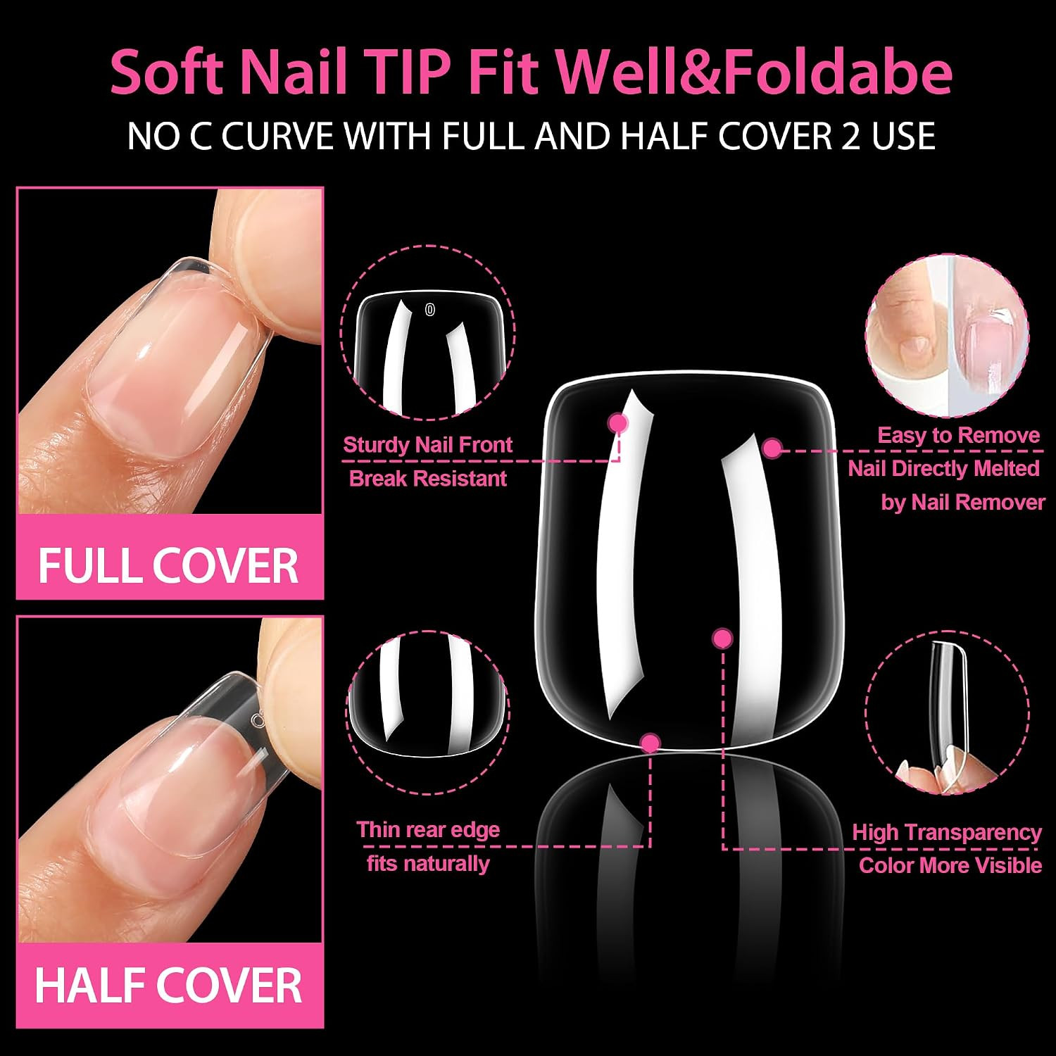 Extra Short Square Nail Tips XS Short Square Gel X Nails Tips 216Pcs XS Square