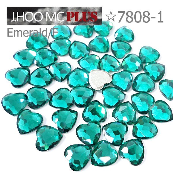 J.HOO Crystal 7808-1 Heart Flat Back Rhinestones 8mm Nail Art (10pcs)