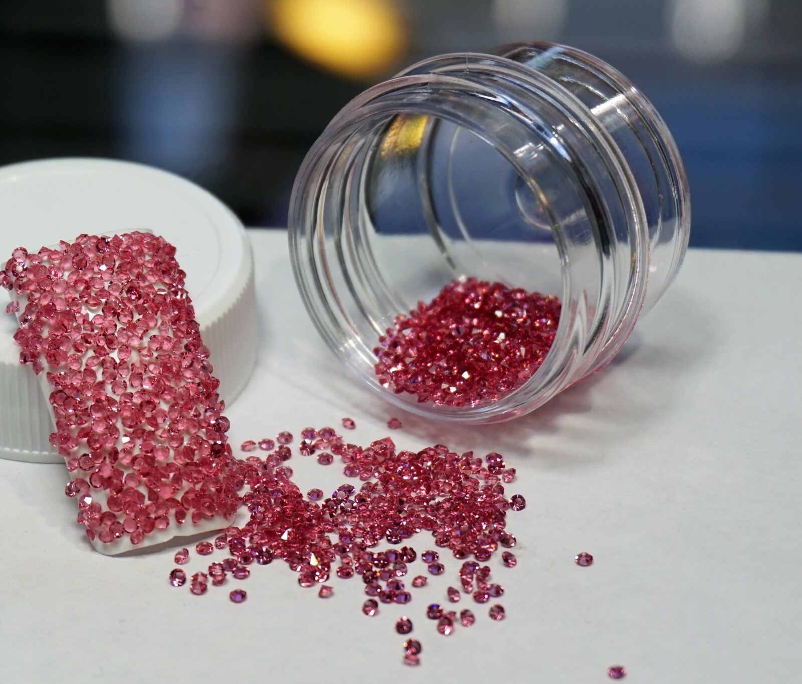 PREMIUM PINK CRYSTALS FOR NAILS 1000 Pixiecrystals Nail Art Small Gift