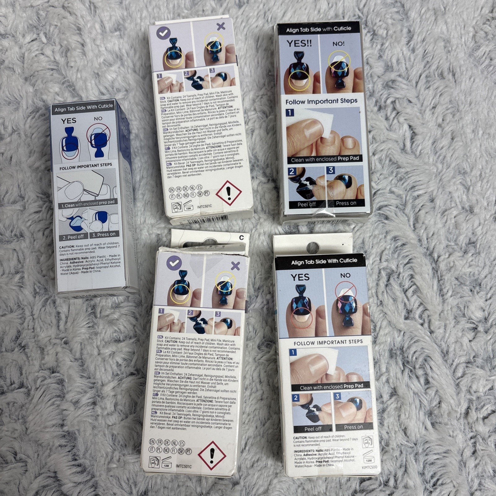 Lot of 5 Kiss ImPress Press On Manicure Nails No Glue – 24 Count ea pack
