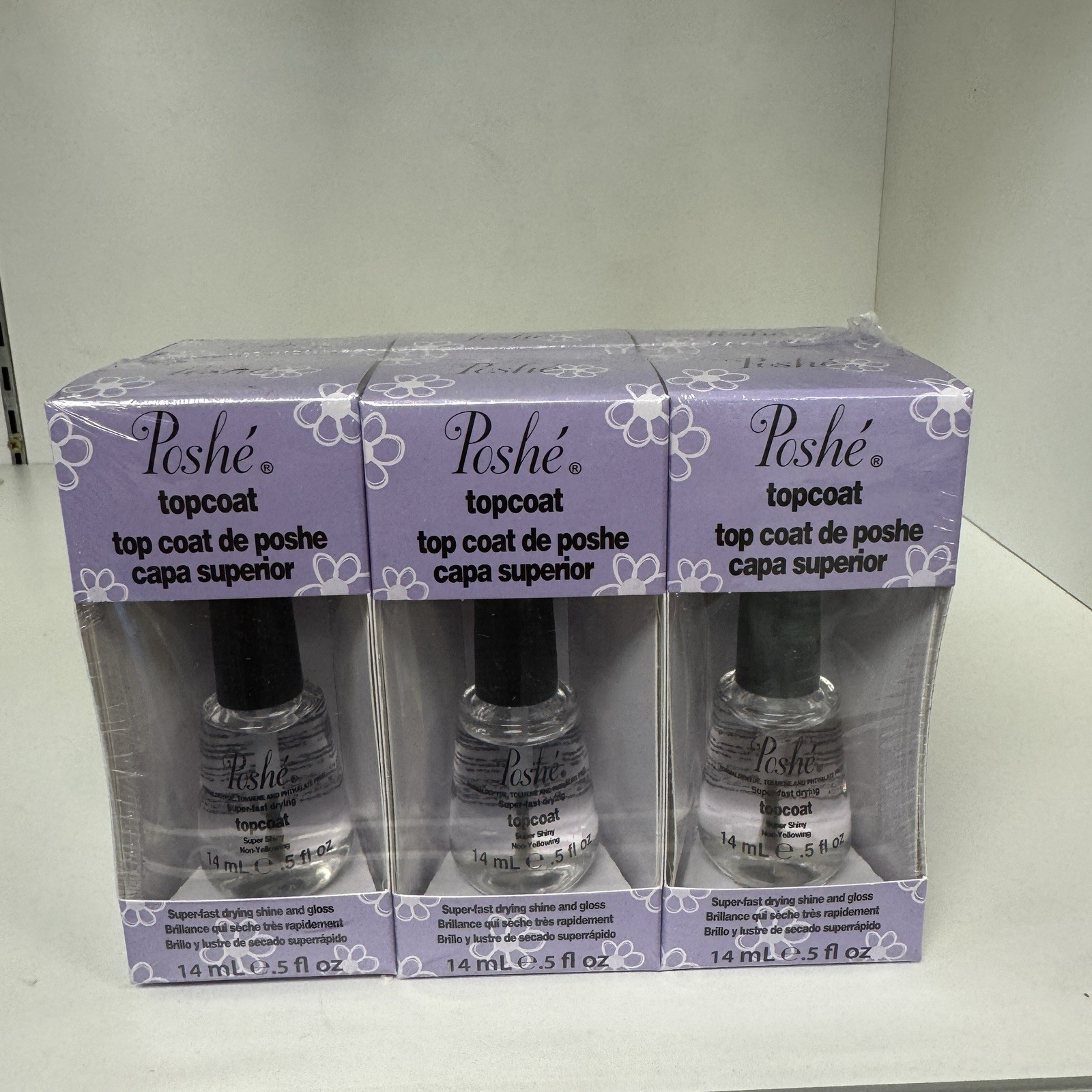 Poshe Fast Drying Top Coat 1/2 Oz Pack Of 6