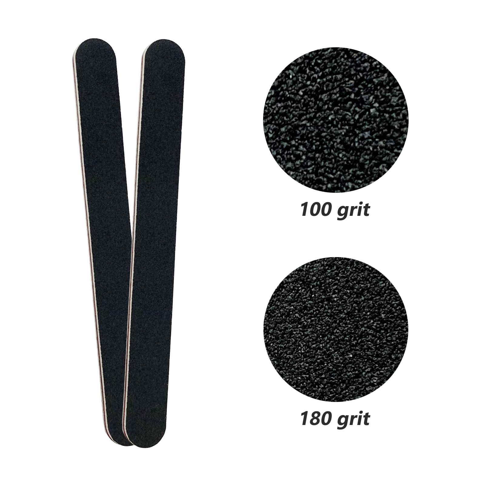 Nail File and Buffer Block, Professional Manicure Tools Kits, 100/180 Grit, B…