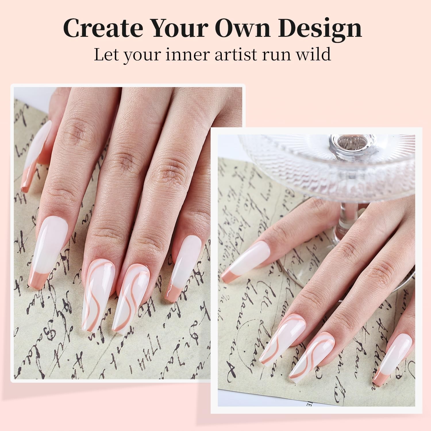 Nude Swirl Nail Art Liner Polish,10ml Color 3D Nail Art Pens Effect Nail Prin…