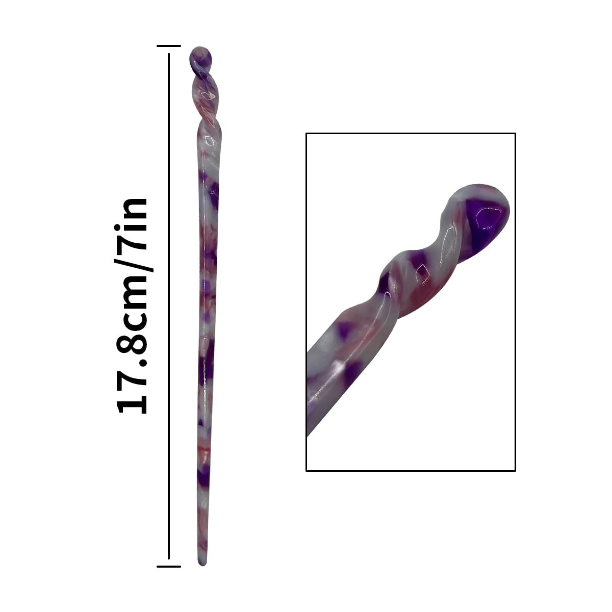 6 Pieces Acetate Hair Sticks Vintage Leopard 1 Count (Pack of 1), Retro style