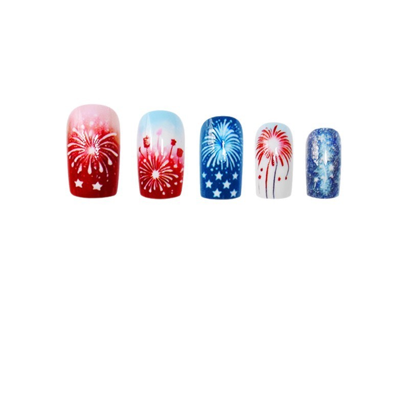 Cute Cartoon Starry Sky Square Press On Nails Removable Wholesale