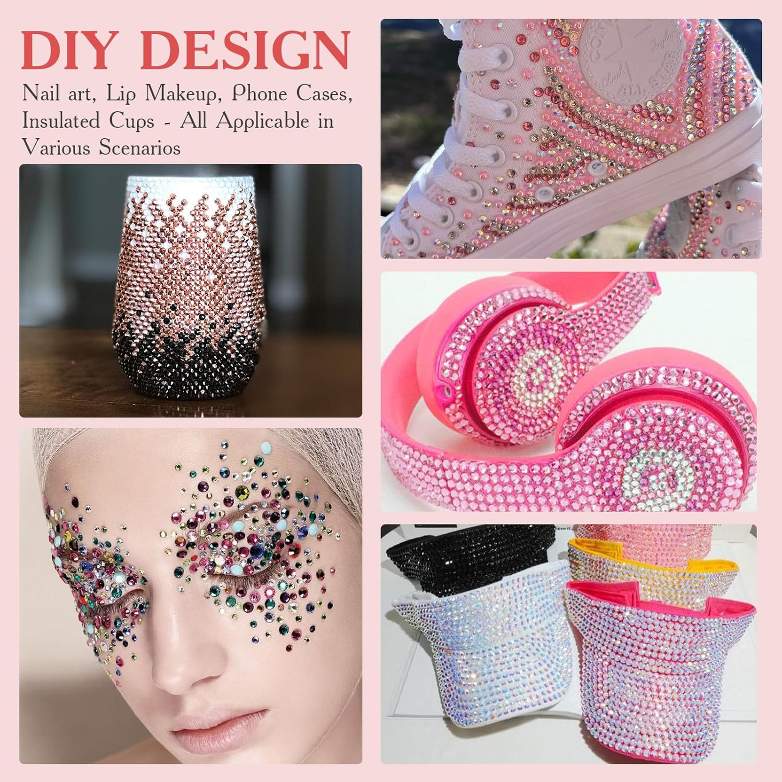 Bedazzling Kit with 3mm Rhinestones, Resin Flatback Gems, 42 Colors Craft