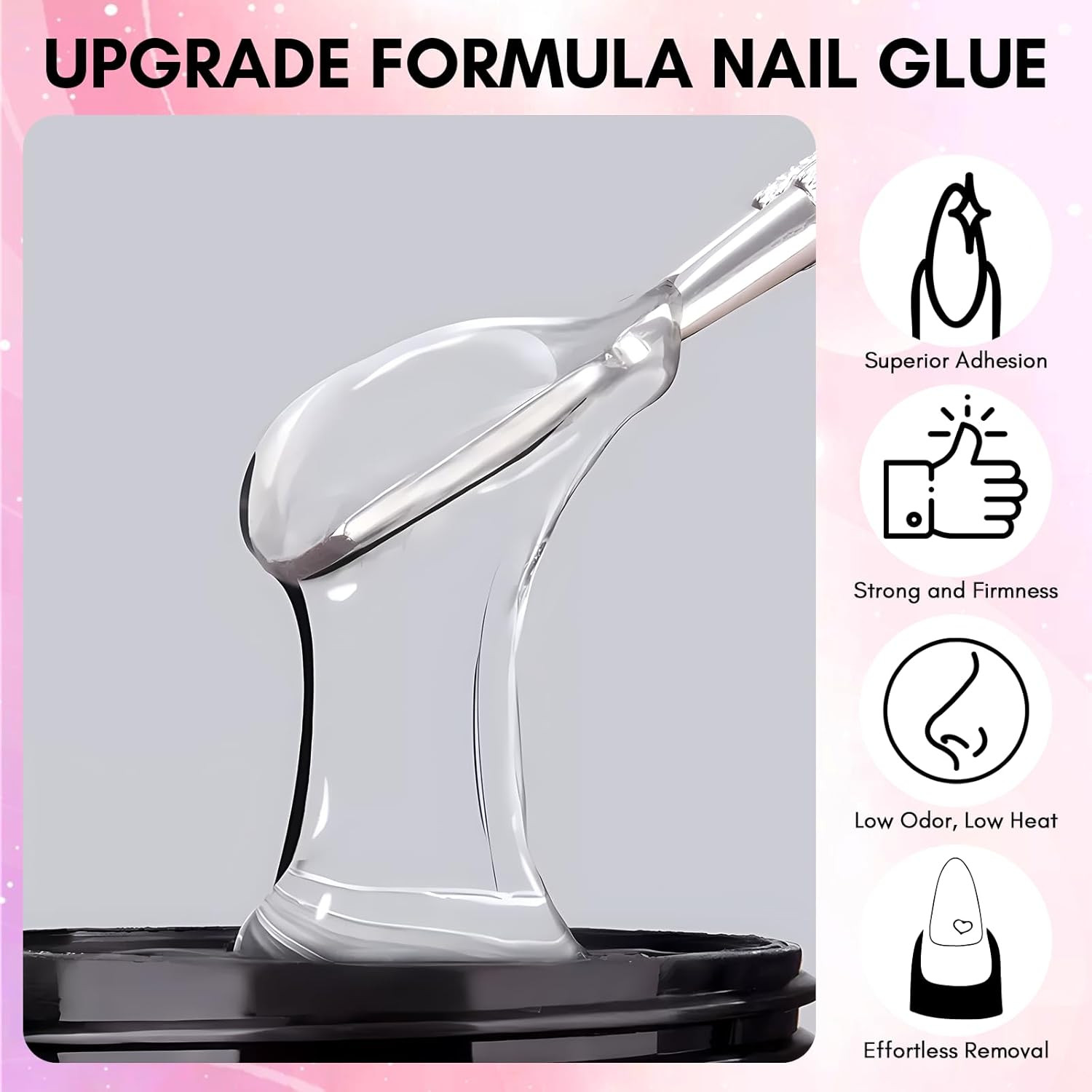 Solid Nail Glue Gel: Nail Glue for Press on Nails 2Pcs