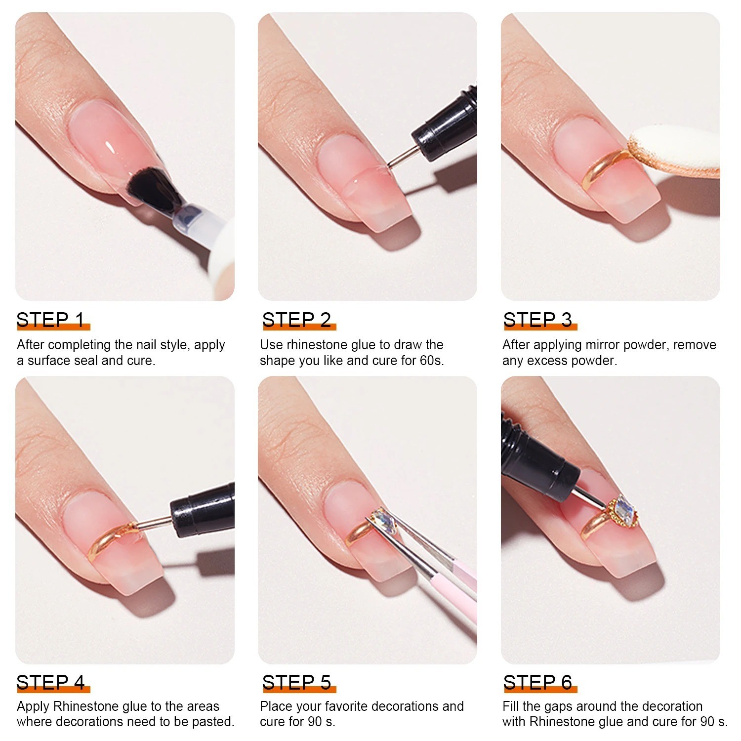 15ml Nail Rhinestone Glue Gel No Wipe Super Adhesive for Gems Crystals 3D