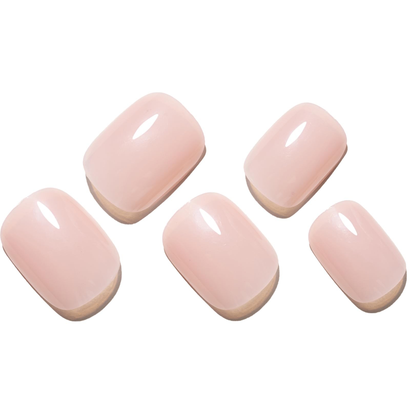 GLAMERMAID Extra Short Press on Nails, Nude 24 Count (Pack of 1), Aurora Pink