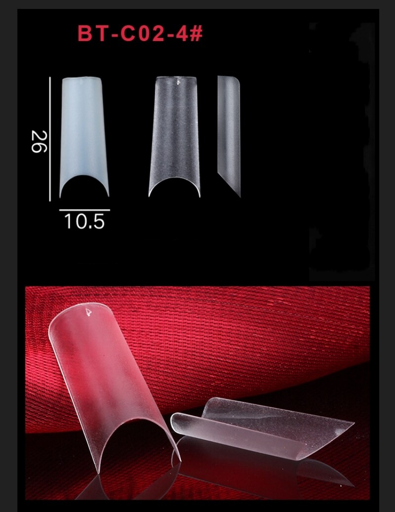 Thin Half Cover Single Size Square Refill Tips Bag of 240 pcs Pick Size #4-11