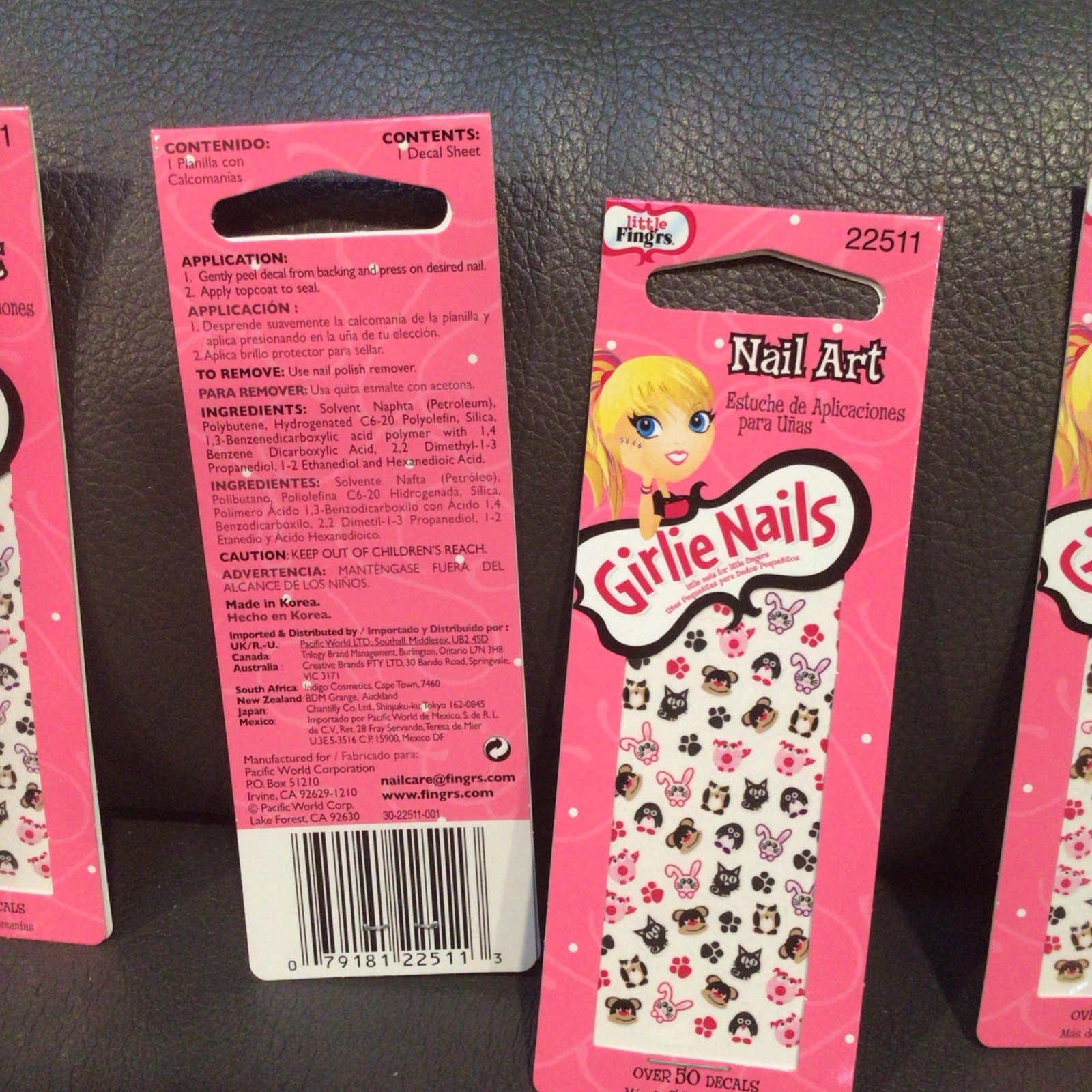 Fing’rs Girlie Nails Nail Art Decals Lot Of 6 Packs #22511