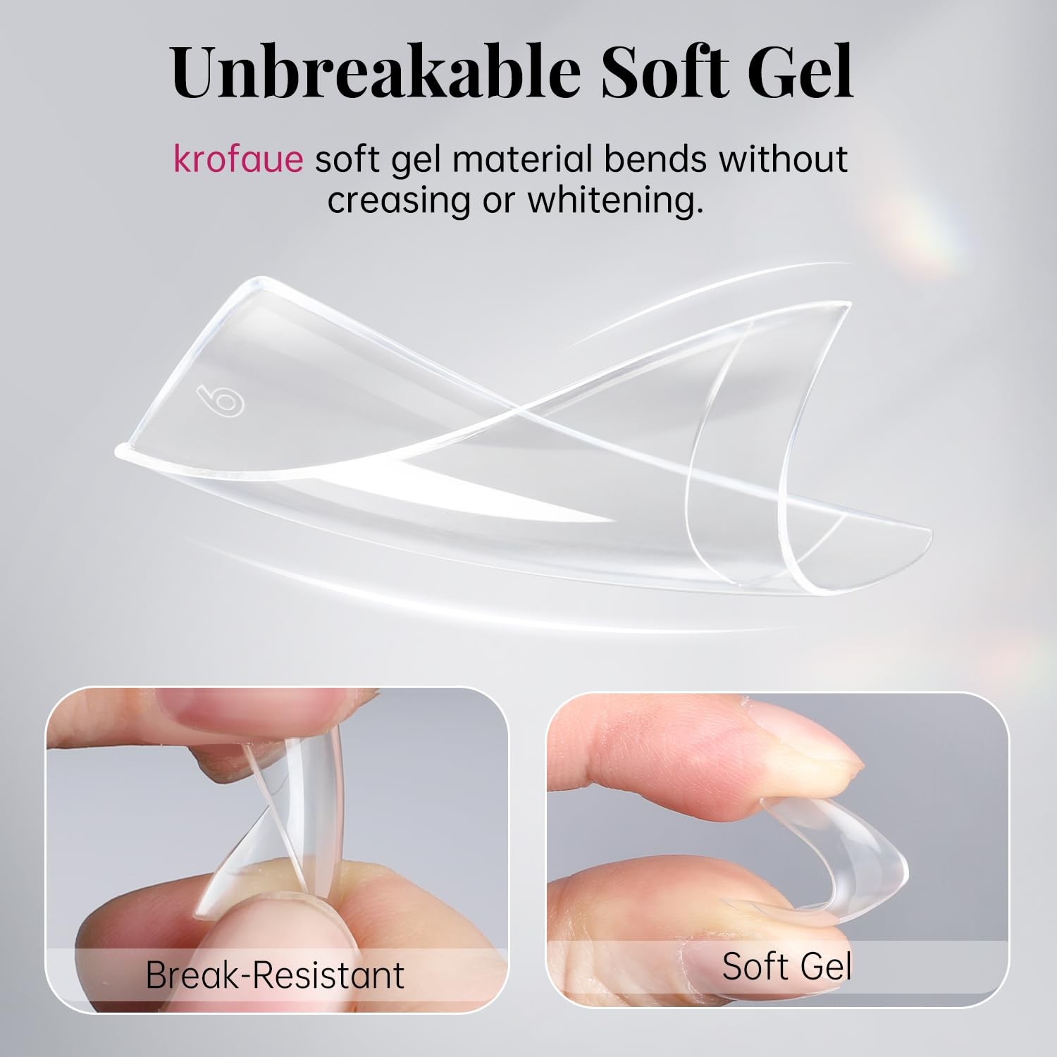 krofaue 100PCS Clear False French Nail Kit, Kit