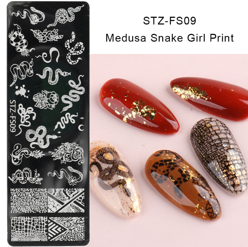Stainless Steel Sexy Snake Nail Art Stamping Manicure DIY Template Image Plate