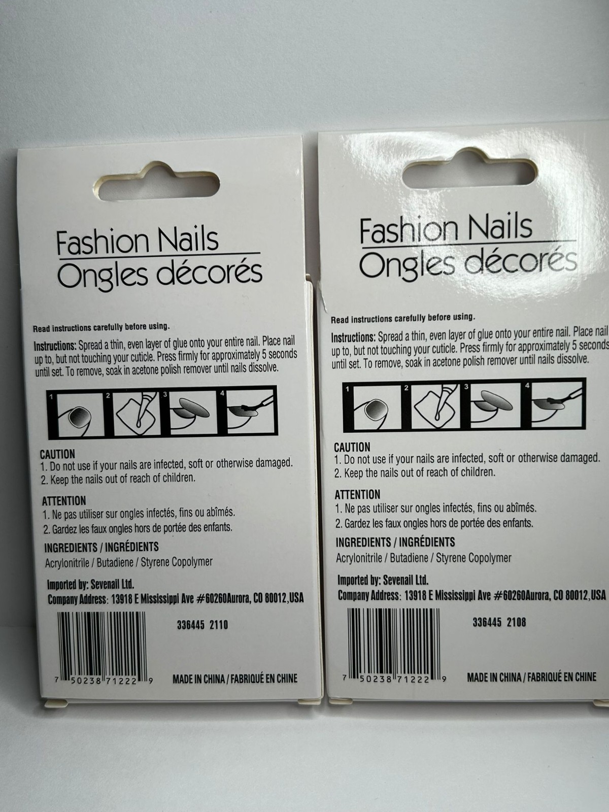 Set of 2 Boxes Leopard Sevenail Fashion Nails 12 Nails Each Box New