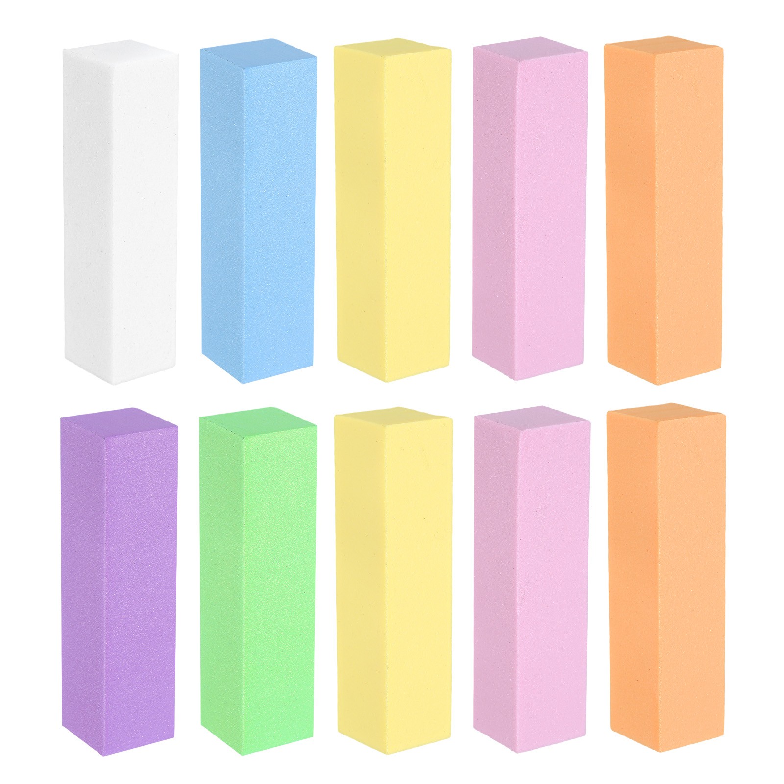10pcs Nail Buffer Block 120 Grits Nail File for Nail Buffing, Mix Seven Colors