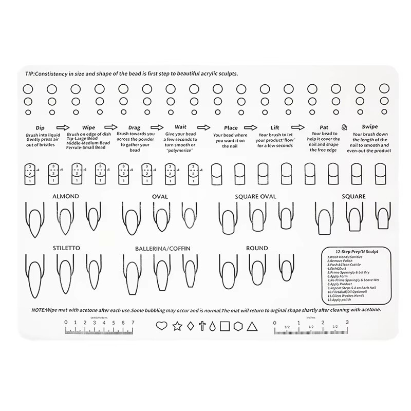 Nail Art Practice Silicone Mat Soft Stamp Pad Painting Polish Transfer Template