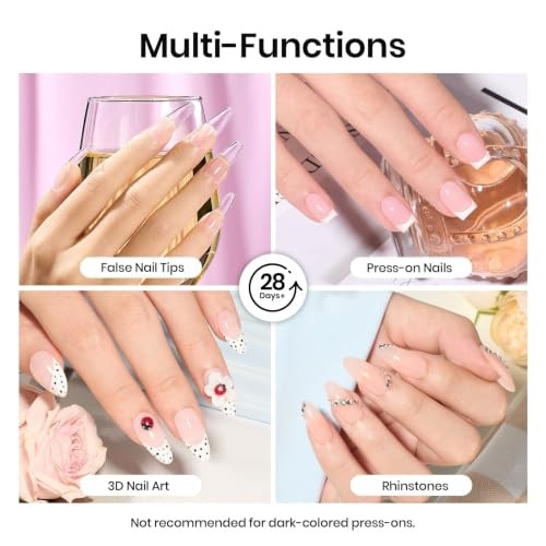 Beetles 30g Solid Nail Glue Gel for Press On Nails Clear UV LED Cured Adhesive