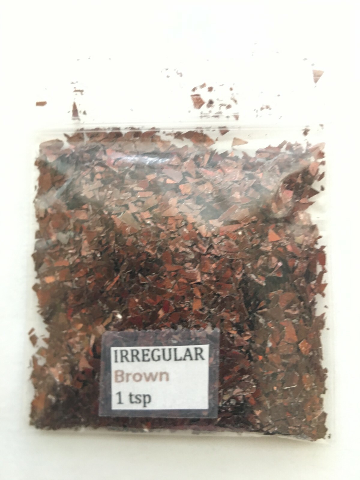 Solvent Resistant IRREGULAR shape Glitter(Chocolate Brown) Nail Art Face Crafts