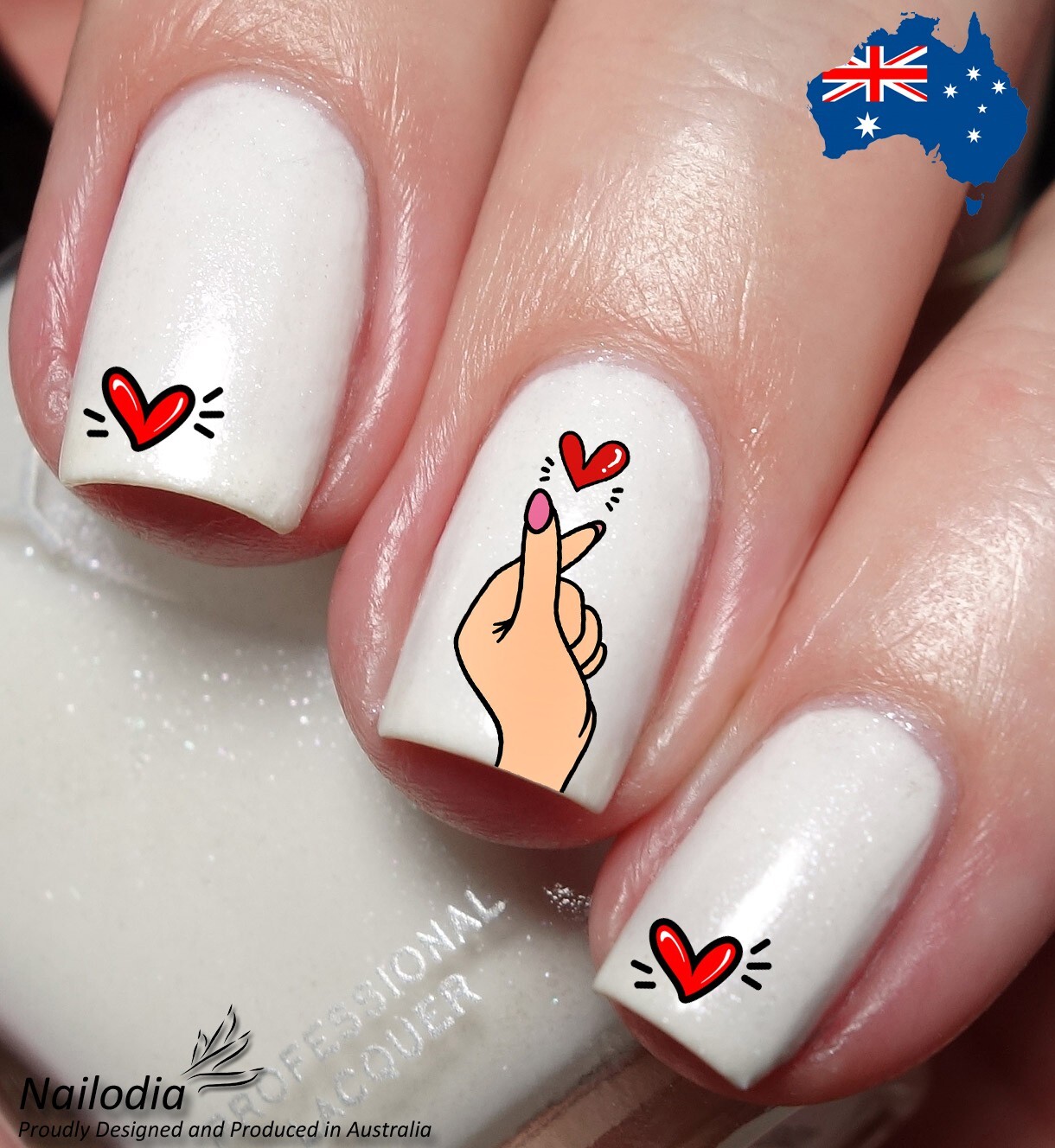 Finger Heart k-pop BTS Nail Art Decal Sticker Water Transfer Slider