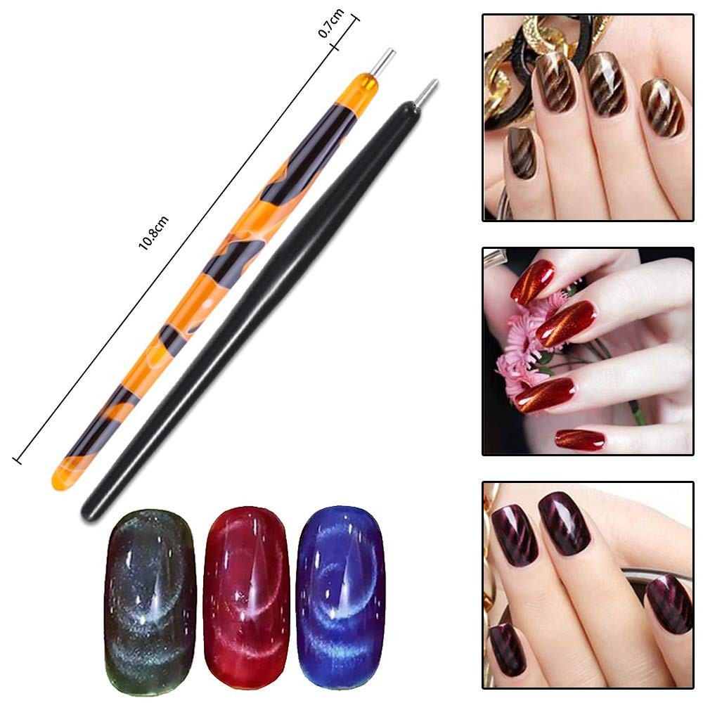 6Pcs Cat Eye Nail Magnetic Pens Set for Stunning Ombre and Flower Designs