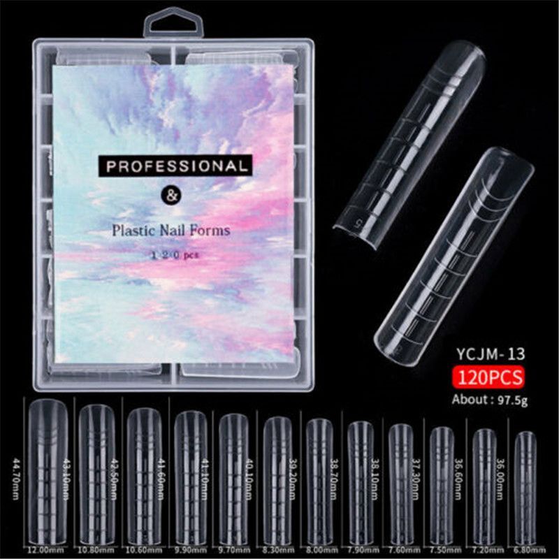 120Pcs Dual Forms Gel Mold Tips Full Cover Nail Quick Building Nail Extension