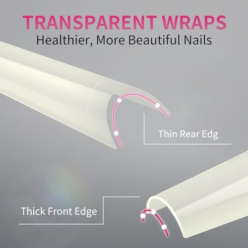 Natural Acrylic Nail Tips Square – 600PCS Half Cover Coffin Natural Coffin